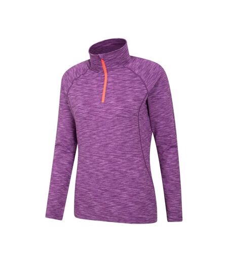Womens/ladies Bend & Stretch Half Zip Midlayer Berry Mountain Warehouse