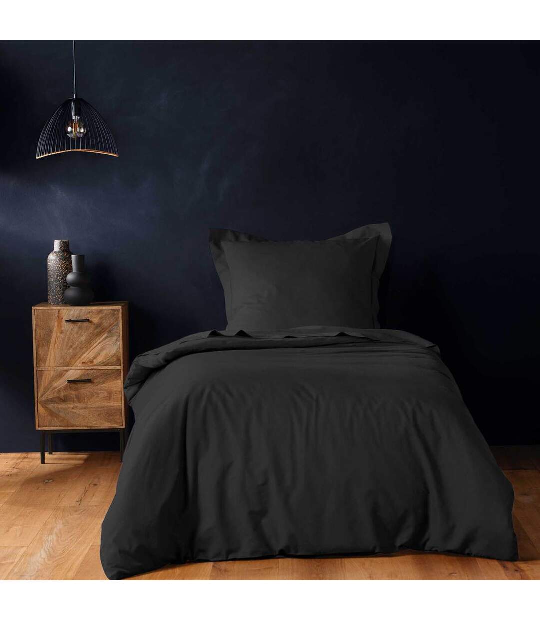 Housse de Couette Lina 140x200cm Noir-1