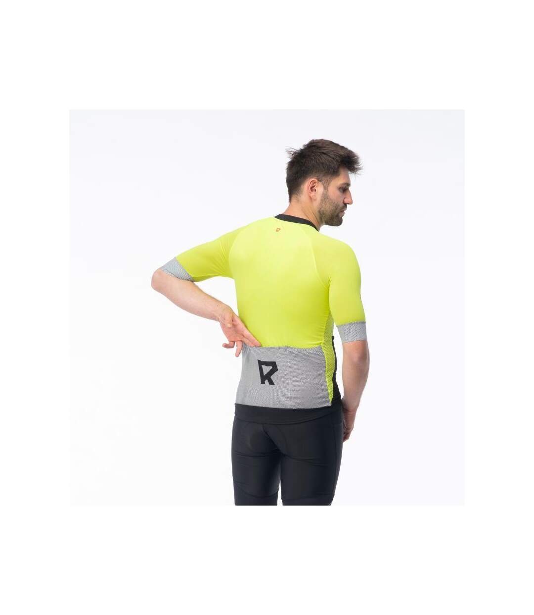 Maillot De Cyclisme Echo Bv Homme Noir Vert Fluo Radvik-3