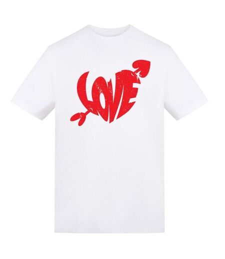 Unisex Adult Love Arrow T-shirt White AWD