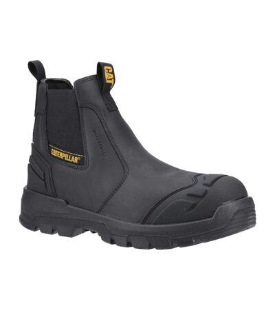 Mens Striver Xl Grain Leather Safety Boots Black Yellow Caterpillar