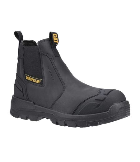 Mens Striver Xl Grain Leather Safety Boots Black Yellow Caterpillar
