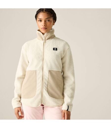 Veste Polaire À Col Montant Et Poches Latérales Motif/style Contrasté Zephyr Femme Crème Blanc Cassé Dare 2B