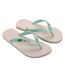 Womens/ladies Brazilian Flag Flat Flip Flops Beige Ipanema-1
