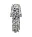 Womens/ladies Little Mistress Zebra Print Maxi Dress White Black Biba-3
