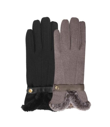 Isotoner Gants femme tactiles, chauds, doublés imitation fourrure, taille unique