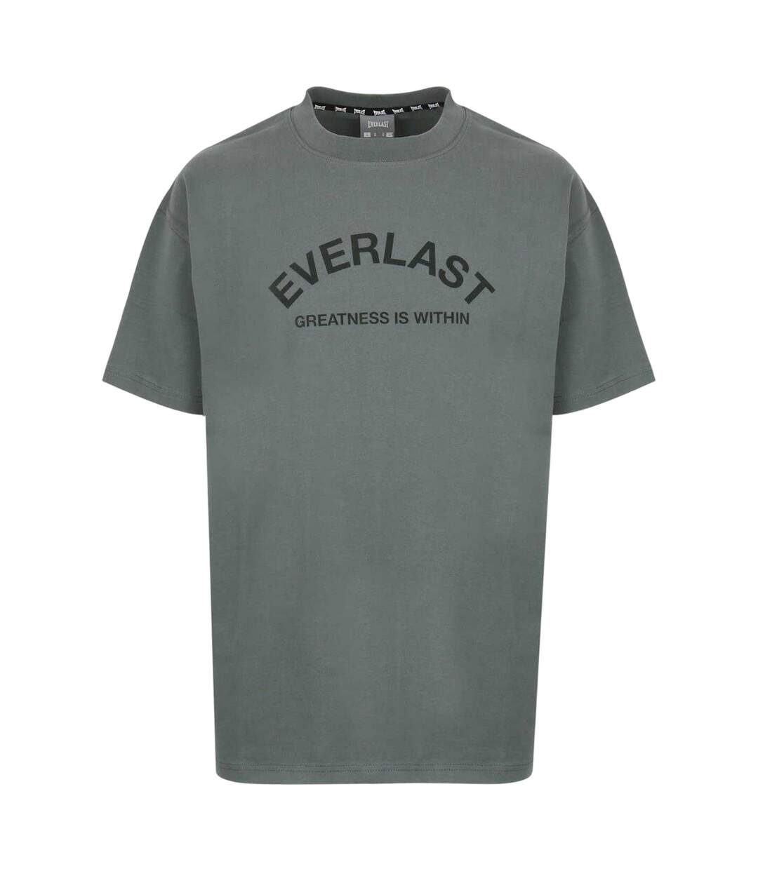Mens Flock Print Cotton T-shirt Grey Everlast-1