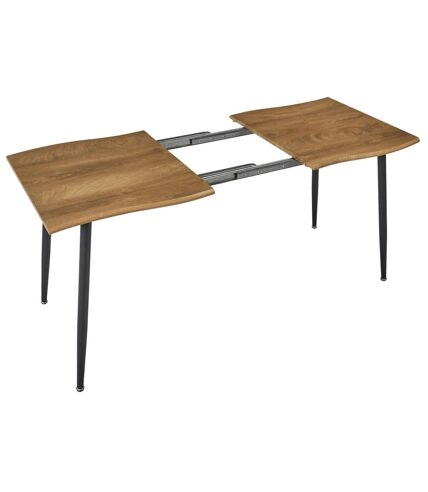 Table extensible pour 4 à 6 personnes en bois Honoré  - Marron et noir