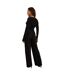 Womens/ladies button petite wide leg trousers black Dorothy Perkins