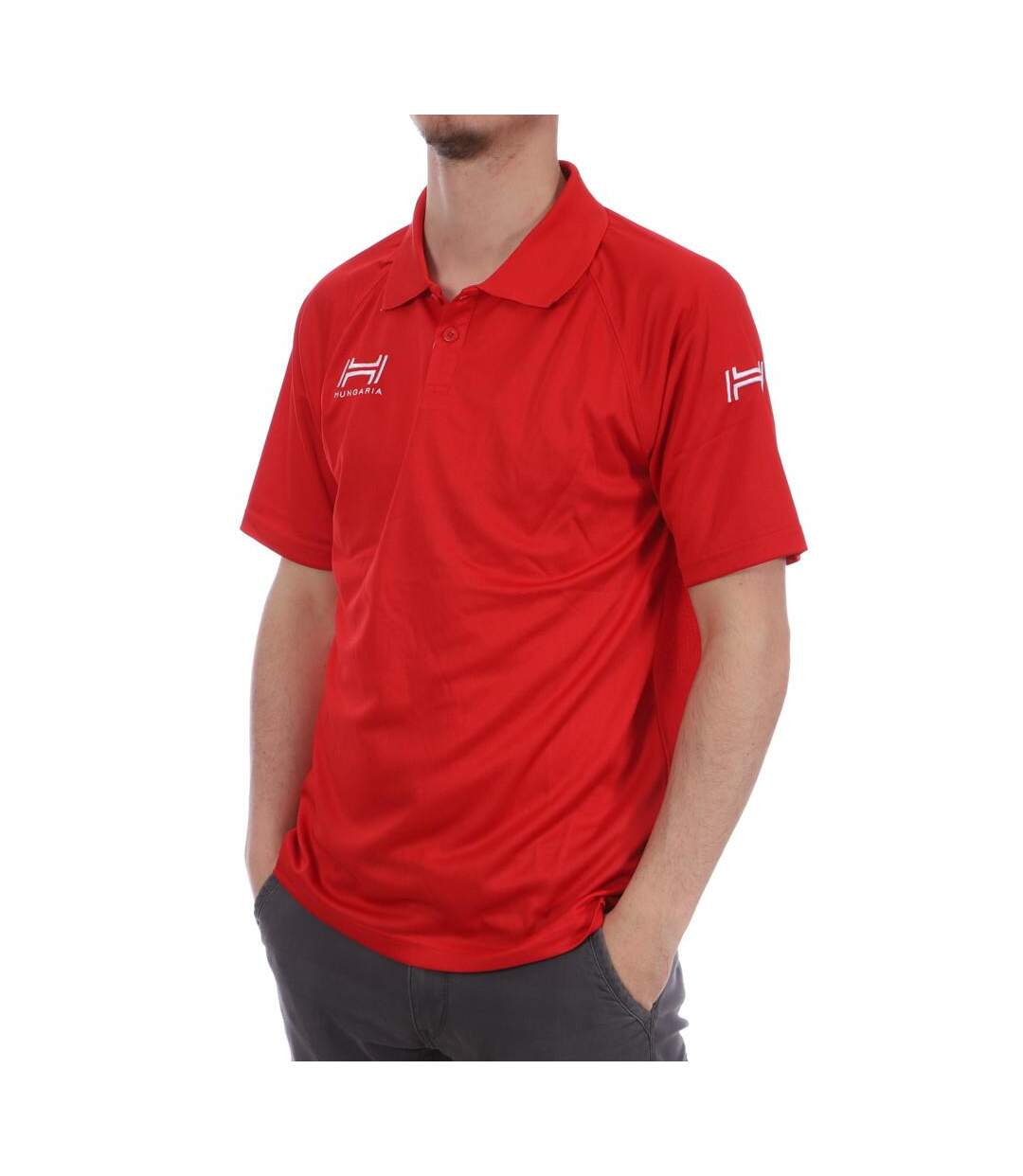 Polo Rouge Homme Hungaria Training Premium - L