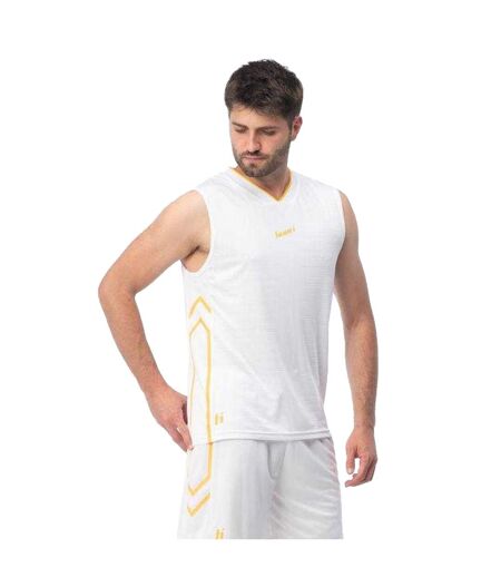 T-shirt Sans Manches Dunkey Homme Blanc Jaune Huari