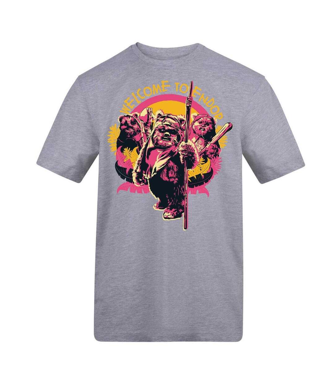 T-shirt Motif Ewok Motif/style Imprimé Graphique Adulte Gris Star Wars-1