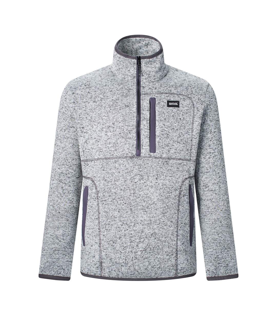 Haut Polaire À Col Montant Zippé Et Poche Sur Poitrine Barlee Homme Gris Pâle Regatta-2