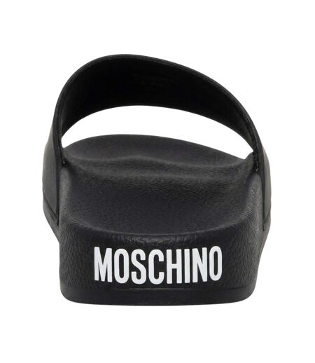 Claquettes Motif/style En Relief Adulte Noir Love Moschino