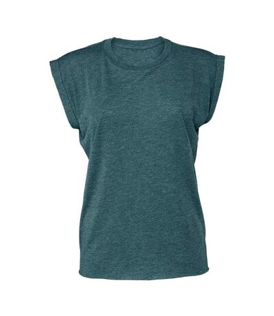 Bella + Canvas Womens/Ladies Roll Sleeve T-Shirt (Deep Teal Heather) - UTRW9261