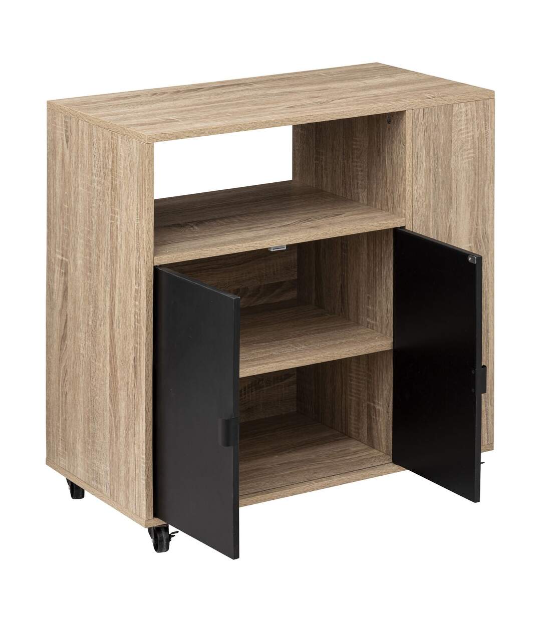 Desserte de rangement avec portes en bois ALIAJ - Beige-3