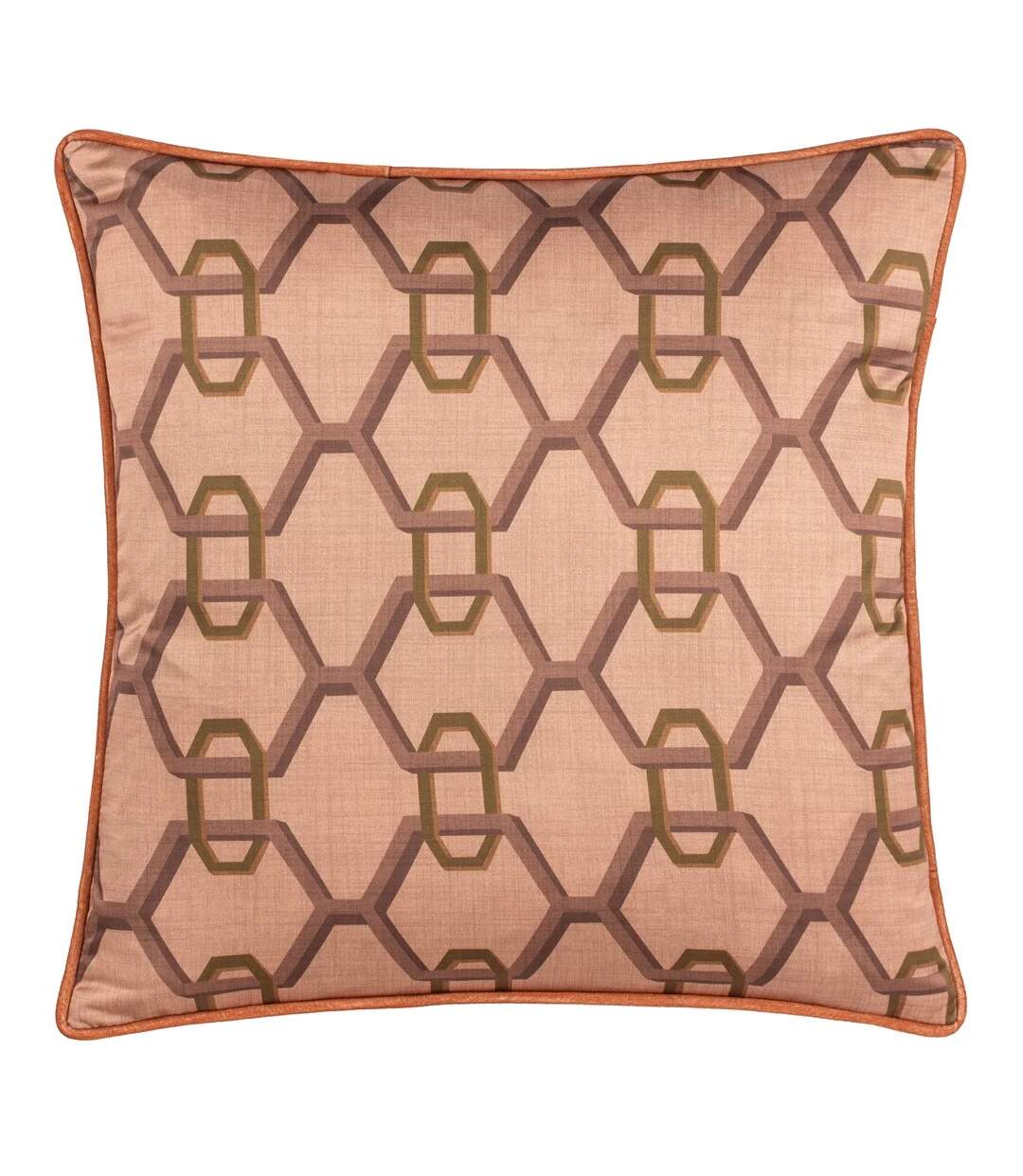 Carnaby satin chain geometric cushion cover 45cm x 45cm pink Paoletti