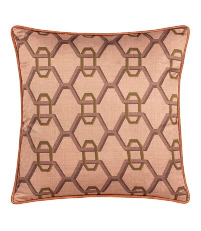 Carnaby satin chain geometric cushion cover 45cm x 45cm pink Paoletti