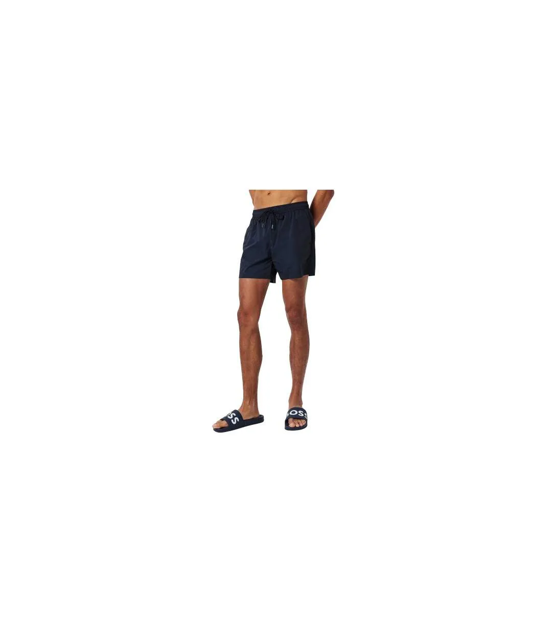 Mens Ham Zip Pocket Swim Shorts Dark Blue Beck-1