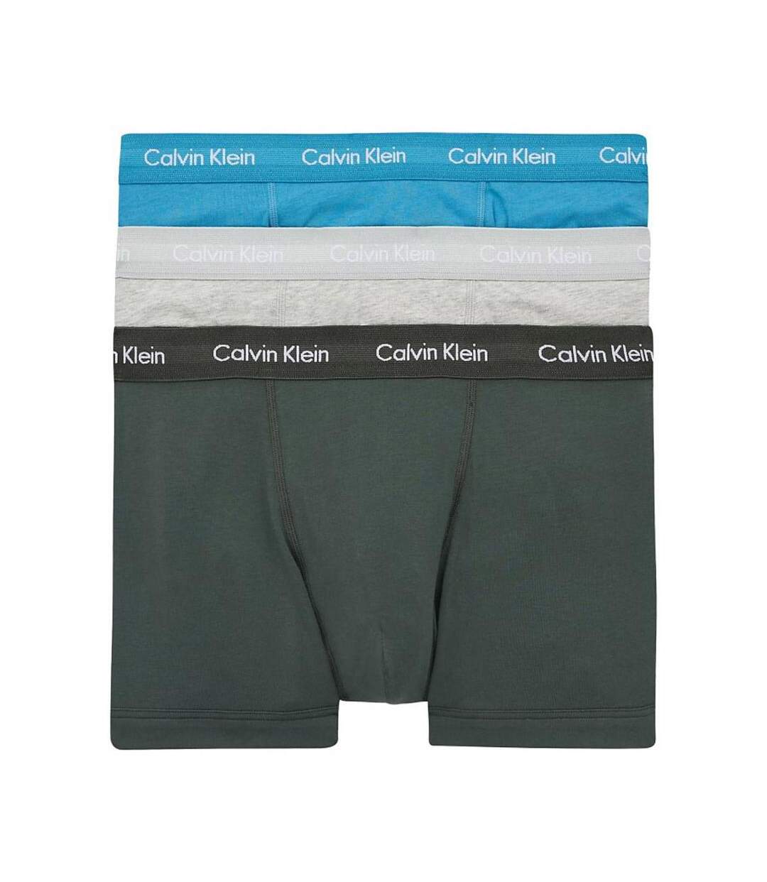 X3 Boxers Vert/Bleu/Gris Homme Calvin Klein Jeans Trunk 3p - L-1