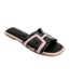 Womens/ladies surge cut out instep strap flat sandals black Where´s That From