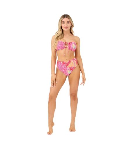 Womens/ladies Tie Detail Bandeau Two-piece Swimsuit Multicoloured Be You