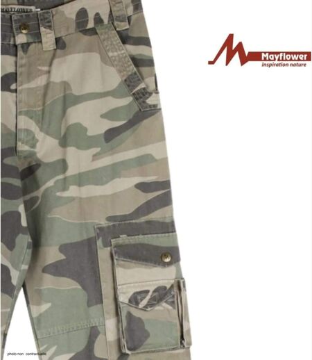MAYFLOWER SE9020C - Pantalon cargo camouflage 100% coton : robustesse et style baroudeur