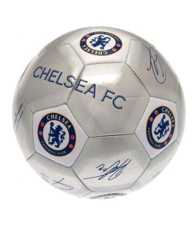 Chelsea FC - Ballon de foot SIGNATURE (Argenté) (Taille unique) - UTTA5713