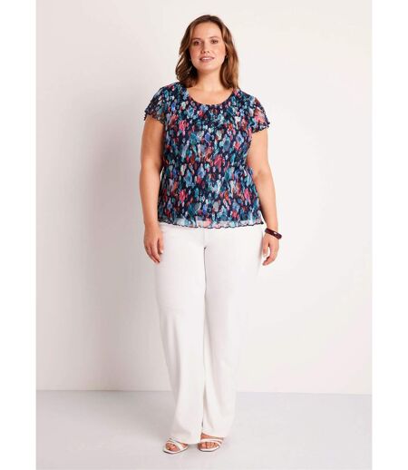 T-shirt court dentelle imprimée