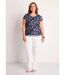 T-shirt court dentelle imprimée-3