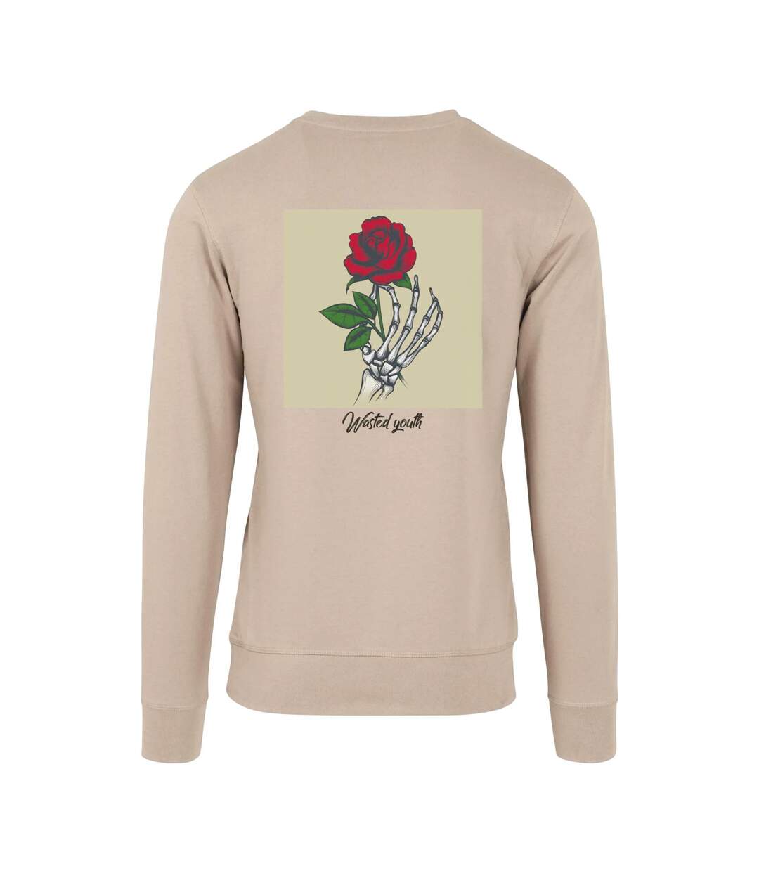 Mens Wasted Youth Crew Neck Sweatshirt Dark Sand Mister Tee-2
