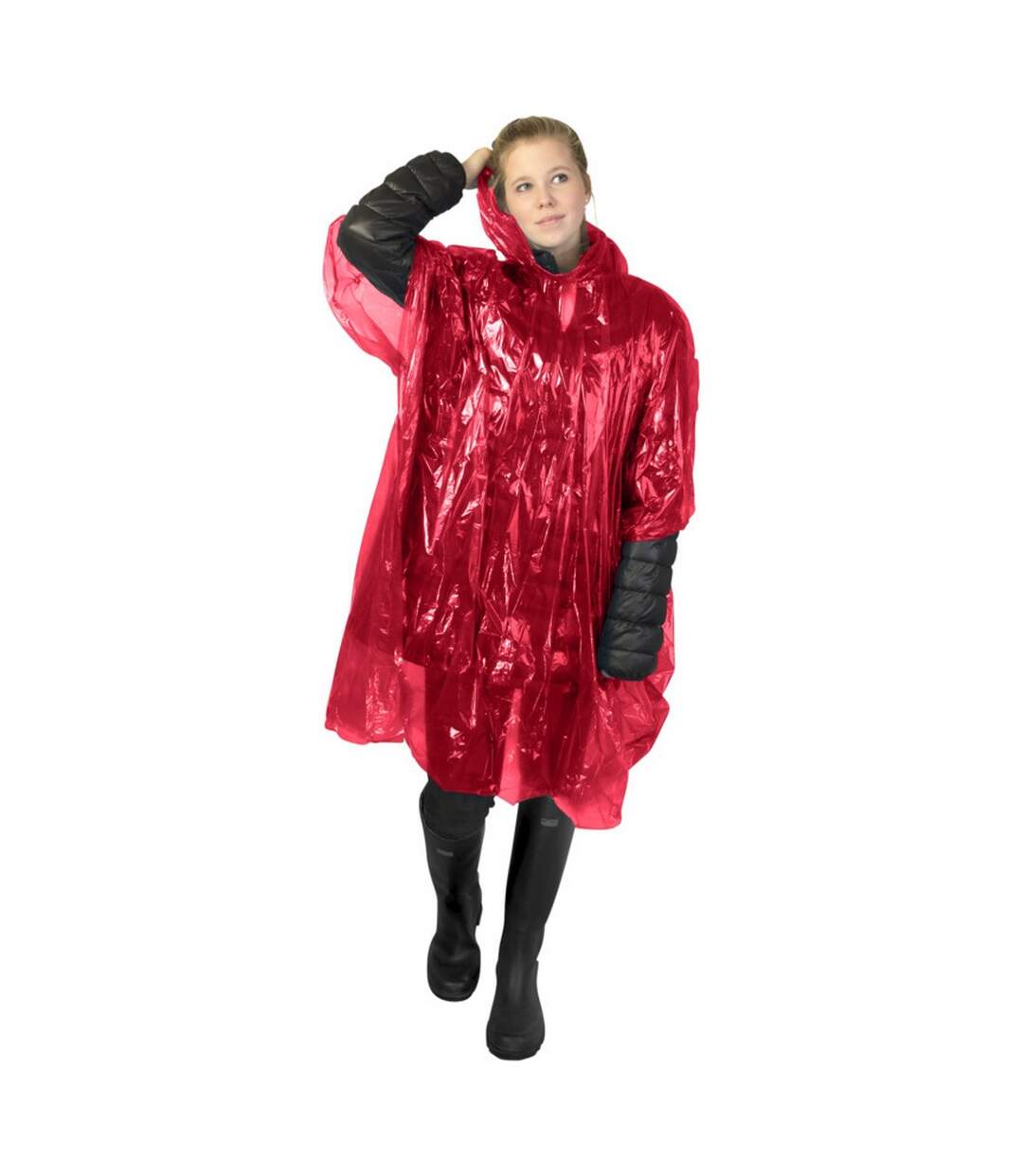 Unisex adult mayan recycled plastic raincoat red Generic-1