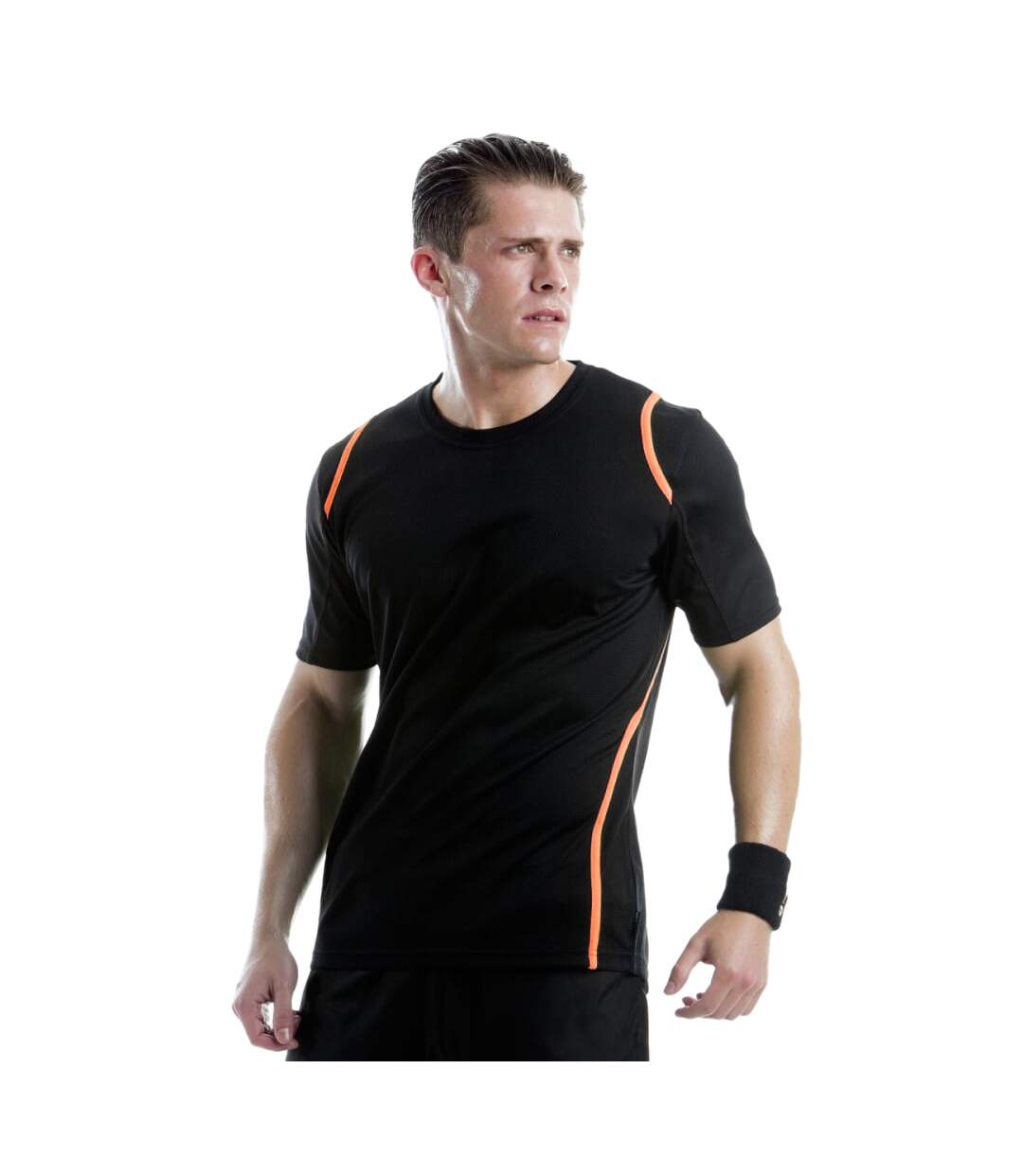 Cooltex t-shirt homme noir/orange fluorescent GAMEGEAR-3