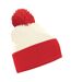 Snowstar Two Tone Beanie Off White Bright Red Beechfield-1