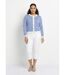 Gilet cardigan court col rond rayé boutonné-3