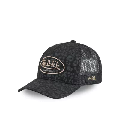 Casquette baseball avec filet all over imitation fourrure Léopard Vondutch