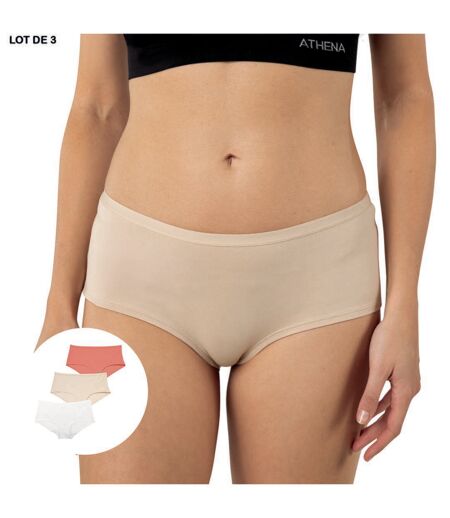 Lot de 3 shortys femme Ecopack Basic Athena