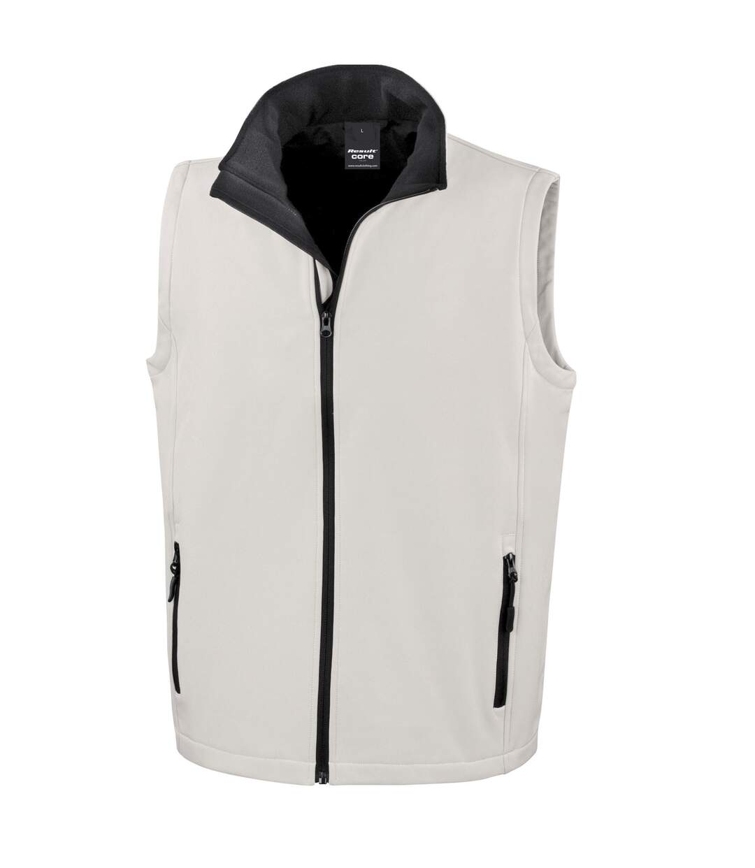 Mens printable softshell body warmer white/black Result