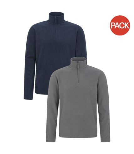 Pack of 2  Mens camber ii fleece top  dark grey Mountain Warehouse