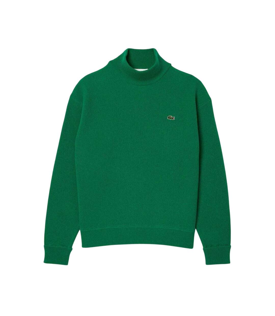 Womens/ladies Carded High-neck Large Fit Jumper Green Lacoste-2