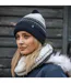Bonnet Femme Thermique Tricot avec Petit Pompon-4