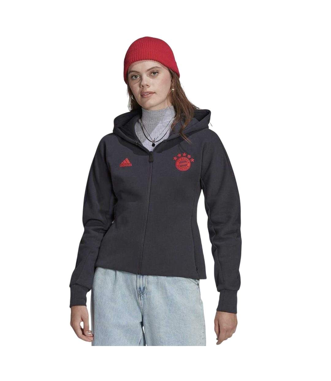 Veste Anthem Motif/style Fc Bayern Munich Femme Gris Adidas-4