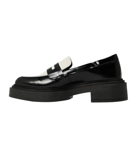 Womens/ladies Charley Penny Loafers Black Off White Steve Madden