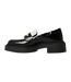 Womens/ladies Charley Penny Loafers Black Off White Steve Madden-2