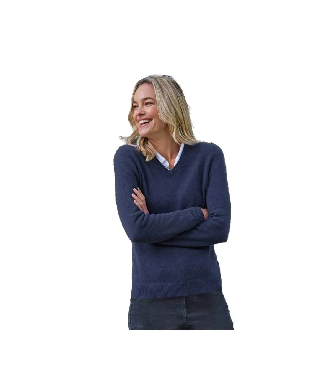 Pull Motif/style Classique Femme Bleu Marine WoolOvers-1