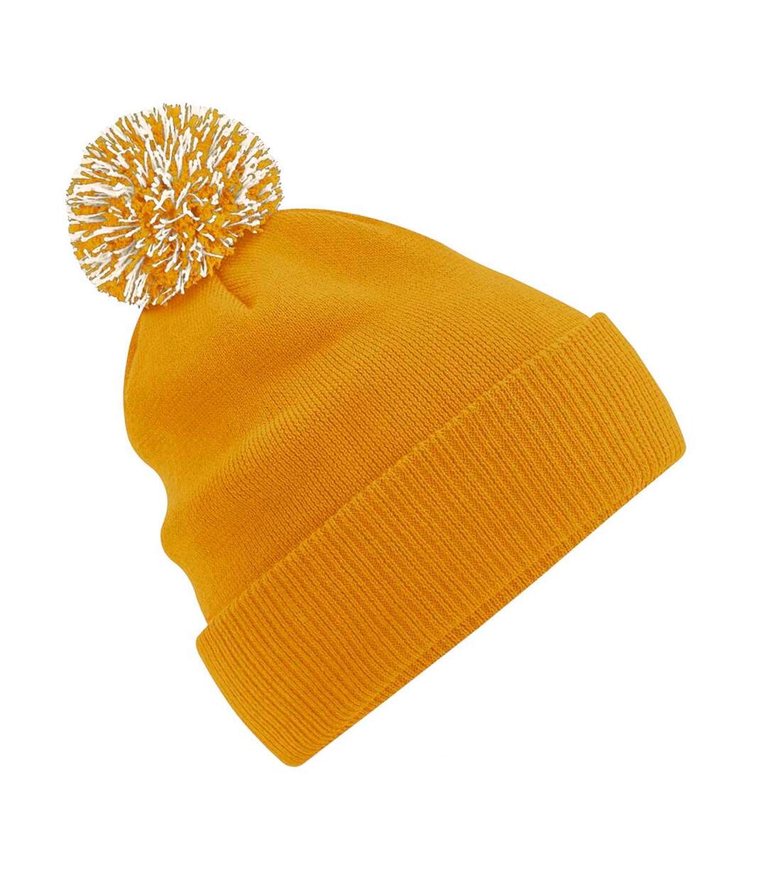 Bonnet Snowstar Unisexe Moutarde Blanc Cassé Beechfield-1