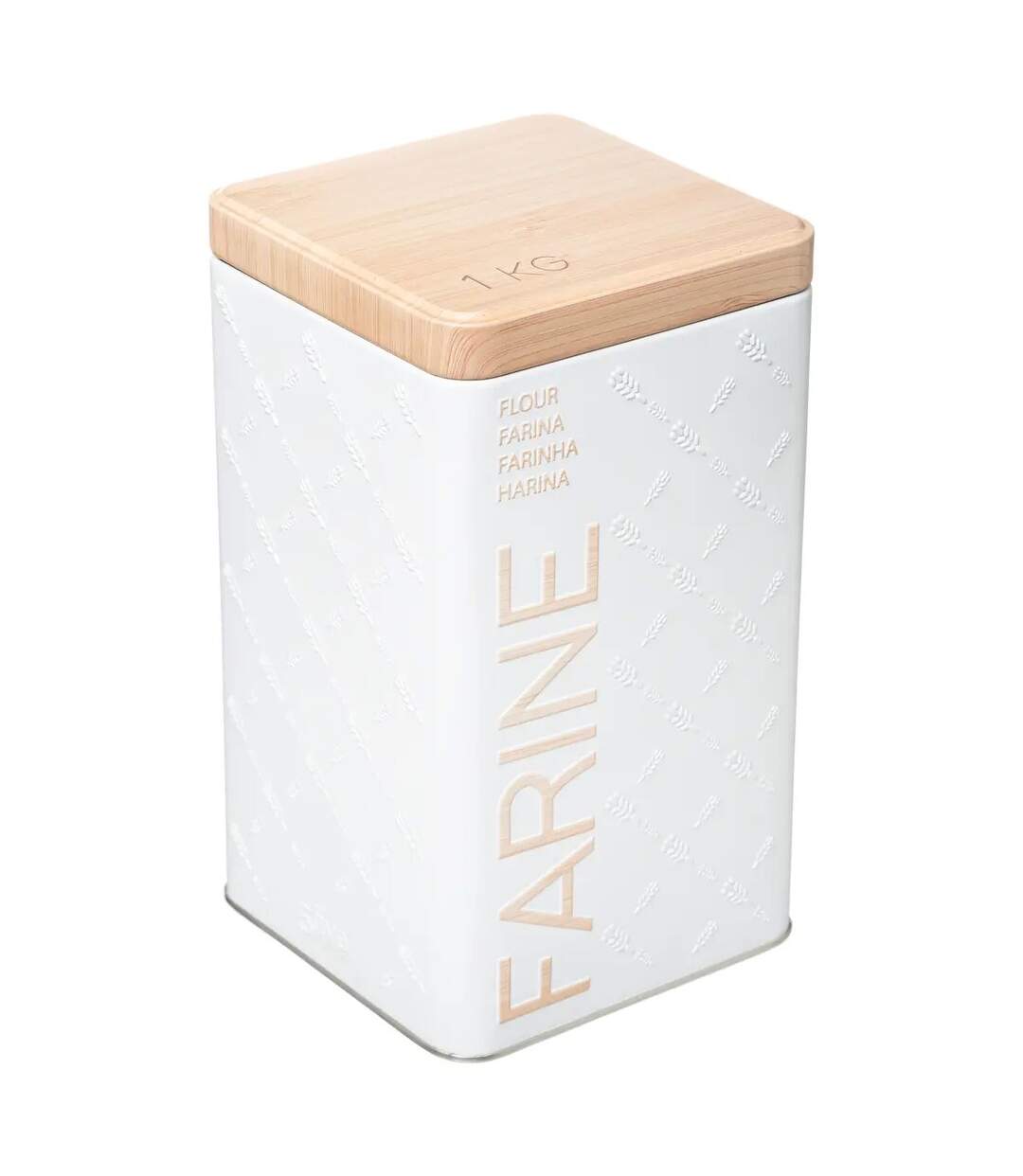 Boîte à Farine Scandi 18cm Blanc-1