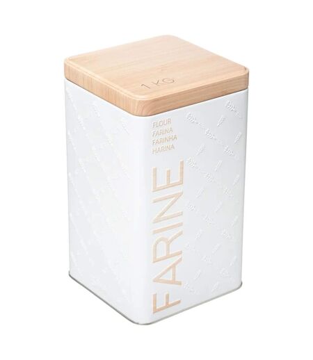 Boîte à Farine Scandi 18cm Blanc