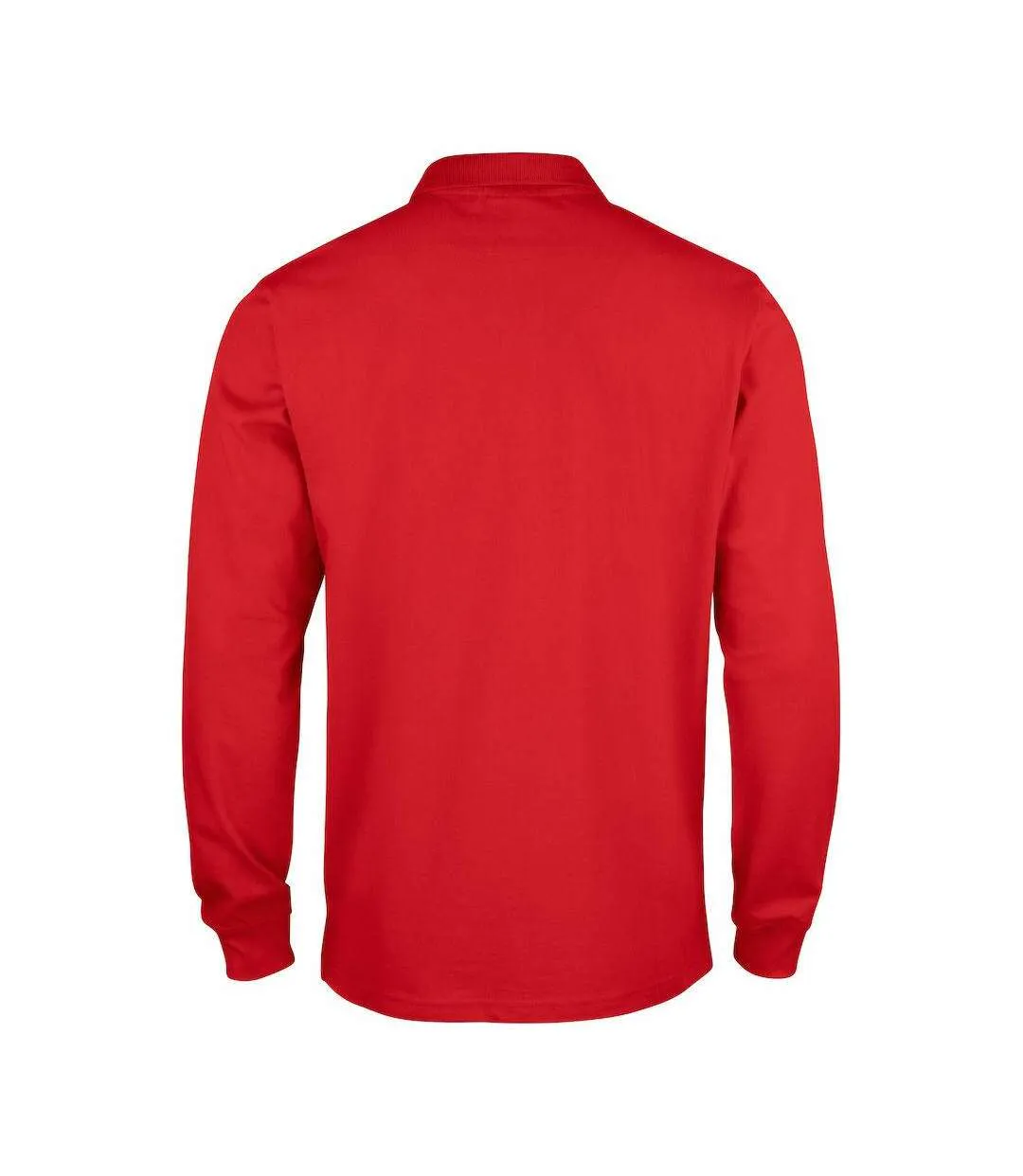 Mens Classic Lincoln Long-sleeved Polo Shirt Red Clique-3