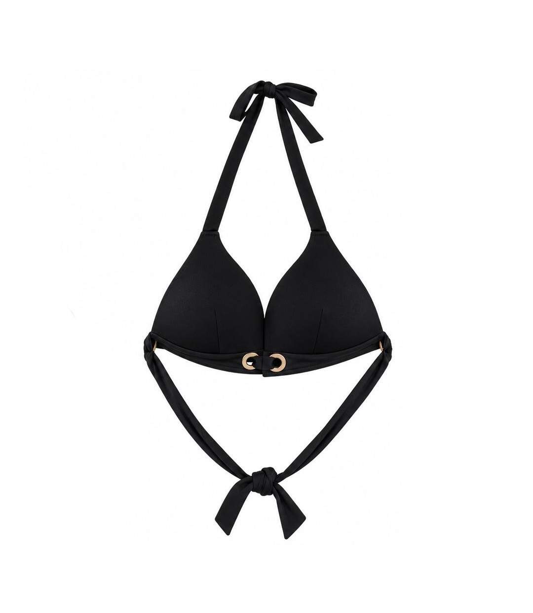 Haut de maillot de bain noir femme grain de sable line-2